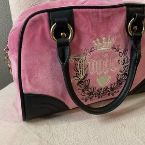 Juicy Couture Pink Satchel with Black Trim